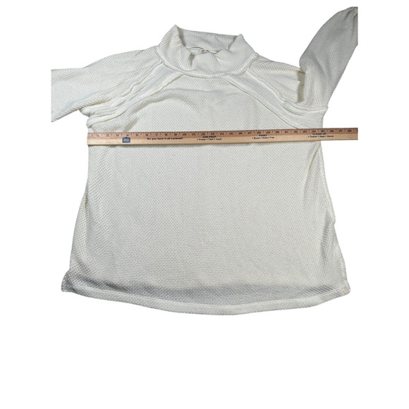 Free People We The Free Shes A Keeper Tunic Sweater M Cream Waffle Knit Boho - Picture 6 of 8